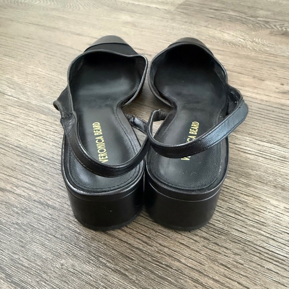 Veronica Beard Cecile Black Mesh Cap Toe Slingback Block Heels Women Size 7.5 - Picture 4 of 8